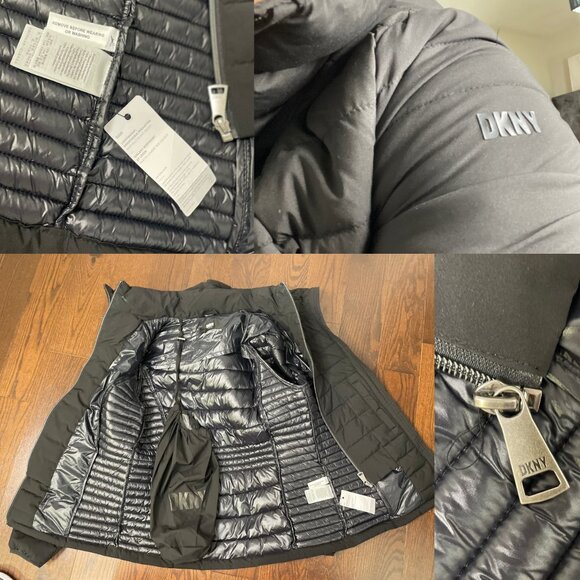 🖤 BRAND-NEW DKNY Hooded Packable Puffer Coat - Black 🖤 - Picture 4 of 5